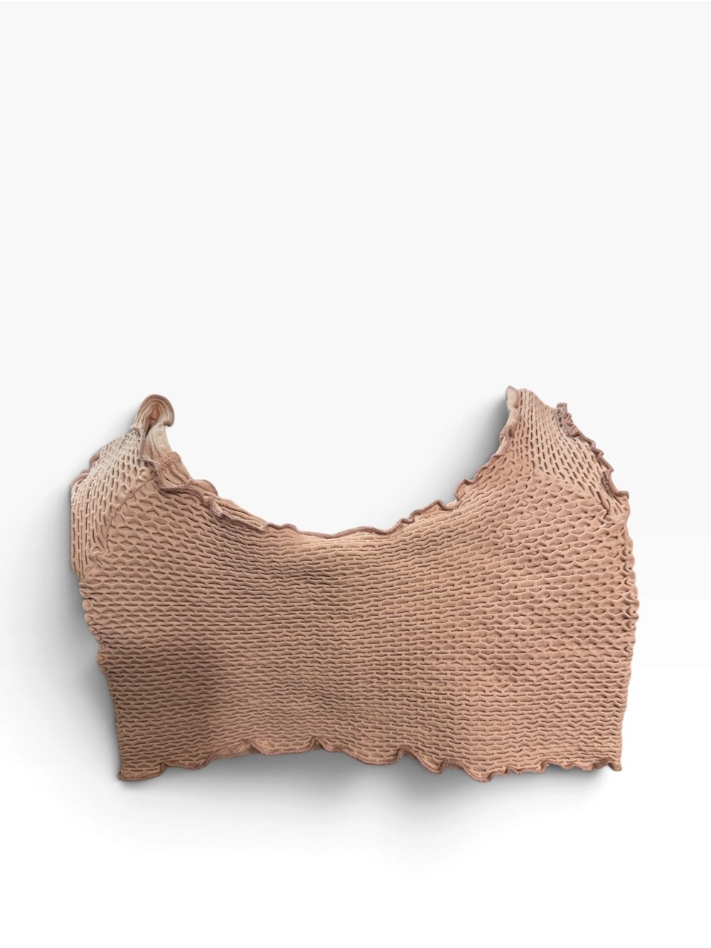Free People Ribbed Knit Bandeau Bralette in Blush